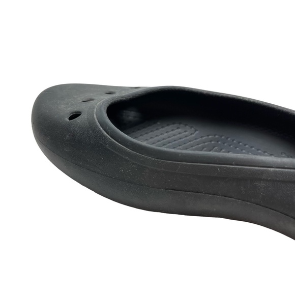 CROCS Black Slip On Round Toe Rubber Waterproof Flats Loafers Casual Shoes sz 8 - Picture 12 of 16